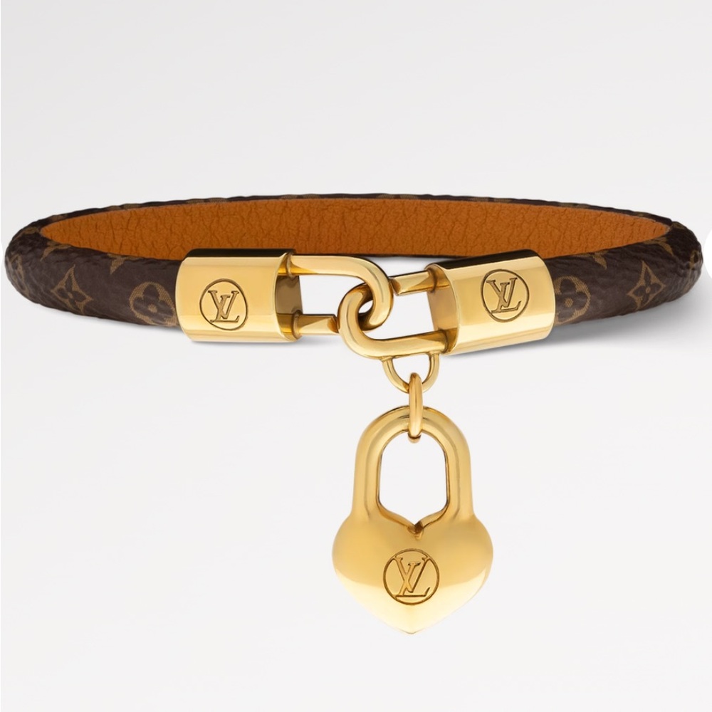 Louis Vuitton Crazy In Lock Charm Bracelet with Gold Heart Lock